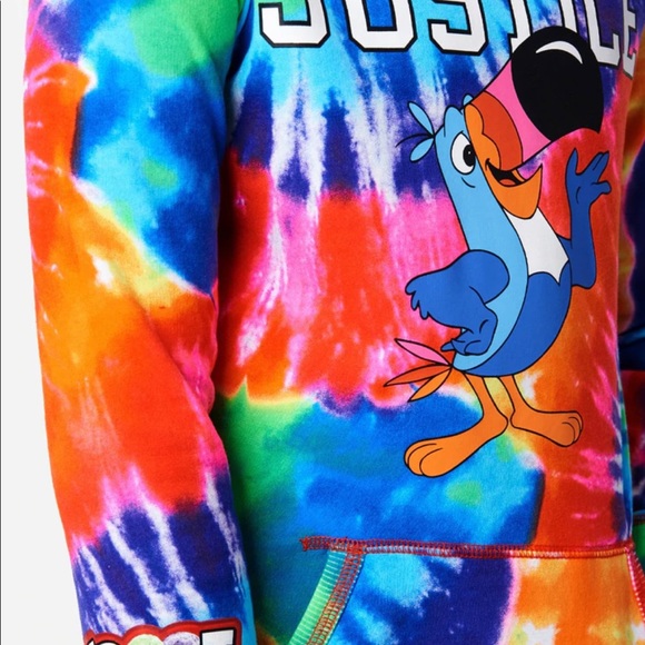 NWt 5 6 fruit loops rainbow tie dye hoodie pelican bird toucan sam Kelloggs fall - Picture 3 of 6
